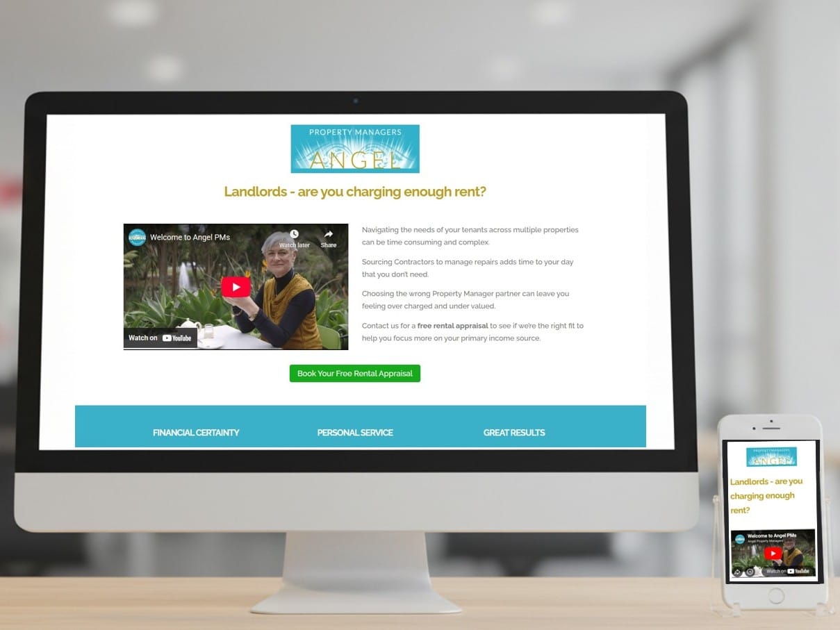 We managed this website build for Angel Property Managers